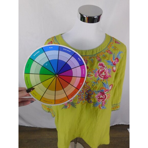 Calessa Large Embroidered Boho Peasant Tunic Boho Witch - Picture 9 of 11